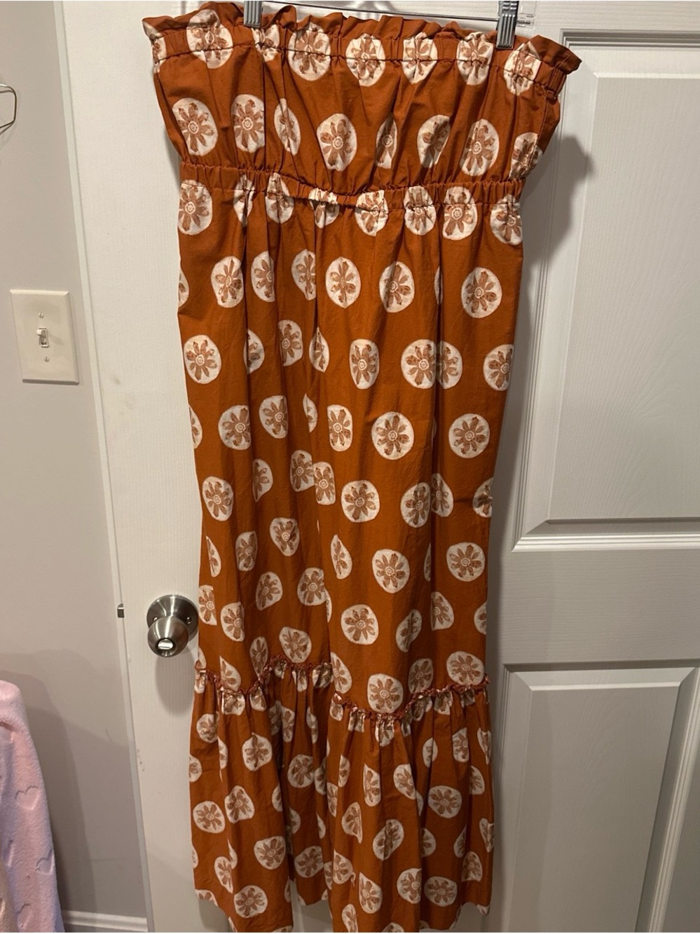 Free People Rust Orange Floral Print Maxi Dress
